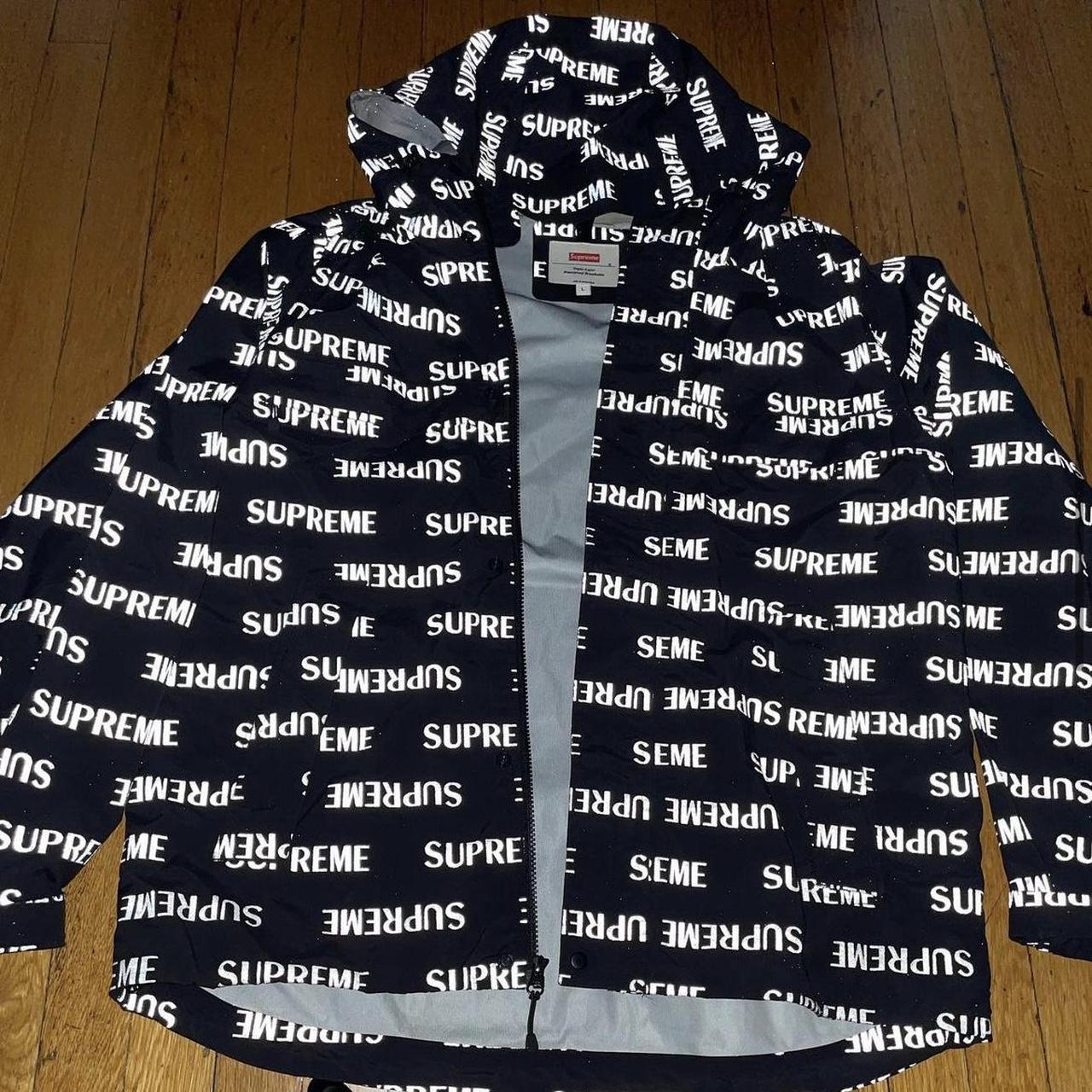 Mens Jackets Supreme 3m Reflective Repeat Taped Seam Jacket