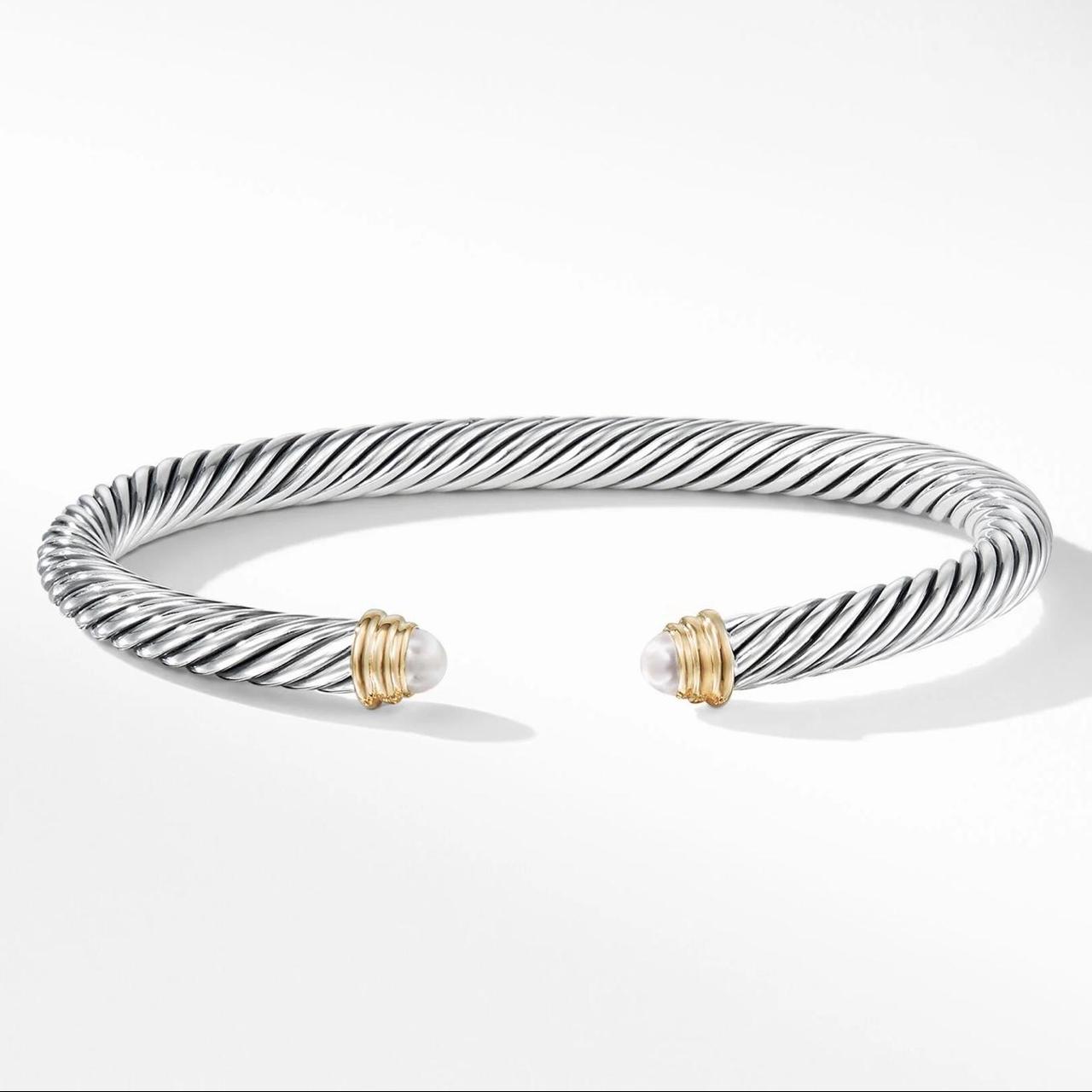 david yurman cable cuff bracelet with a pearl... Depop