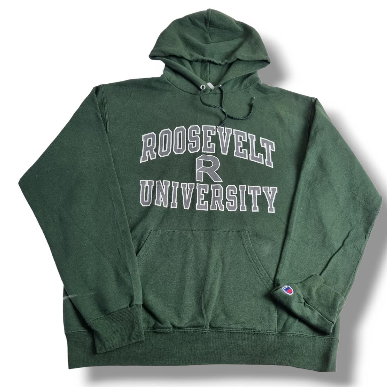 Champion Hoodie Green Roosevelt University USA... - Depop