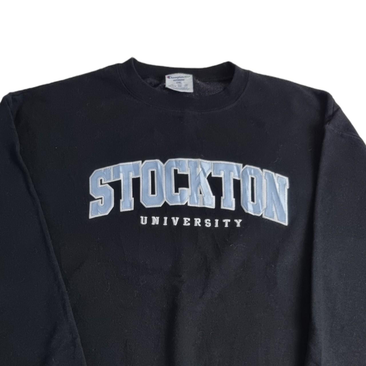 Champion Stockton University Hoodie Black College... - Depop