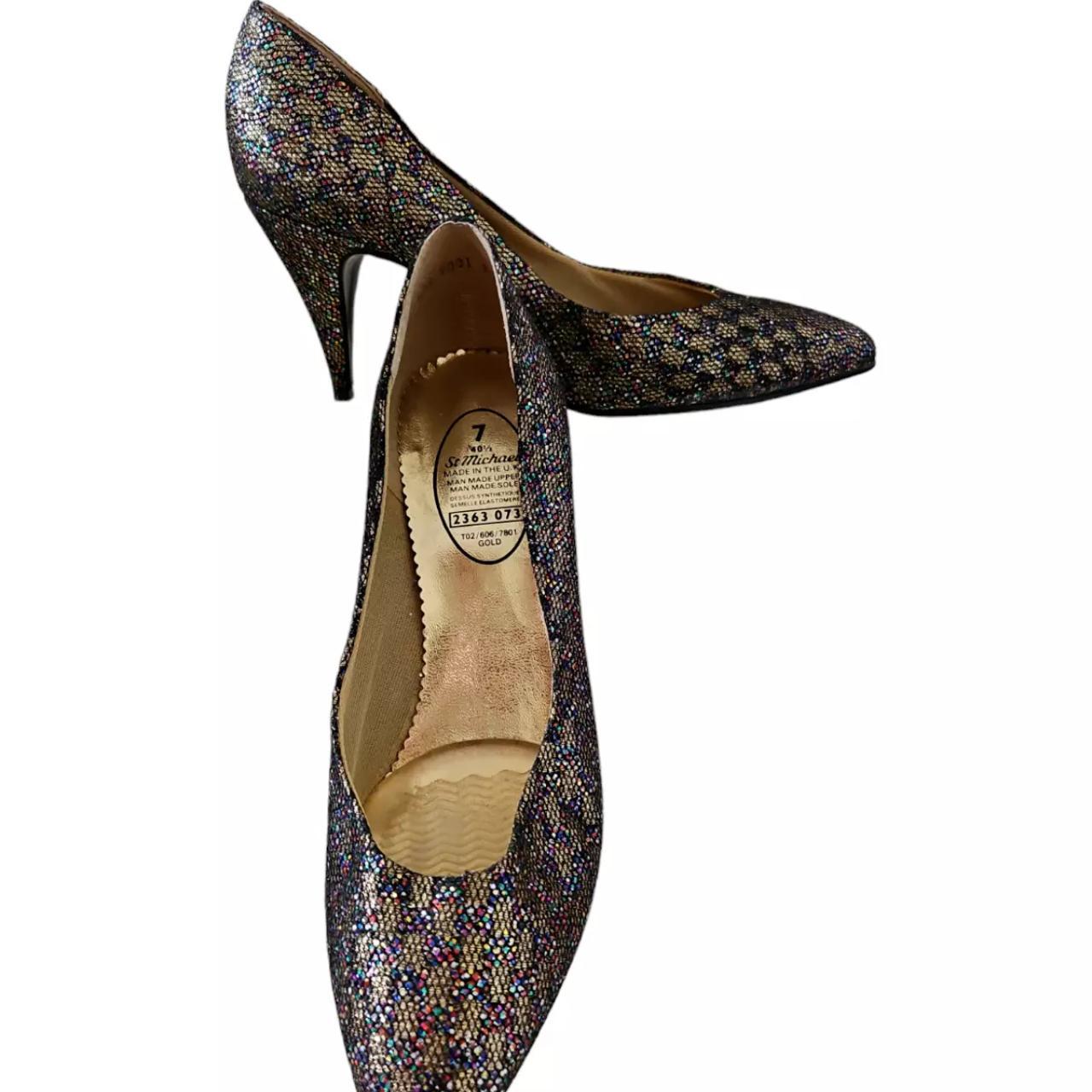 ST MICHAEL court shoes size gold multi Depop