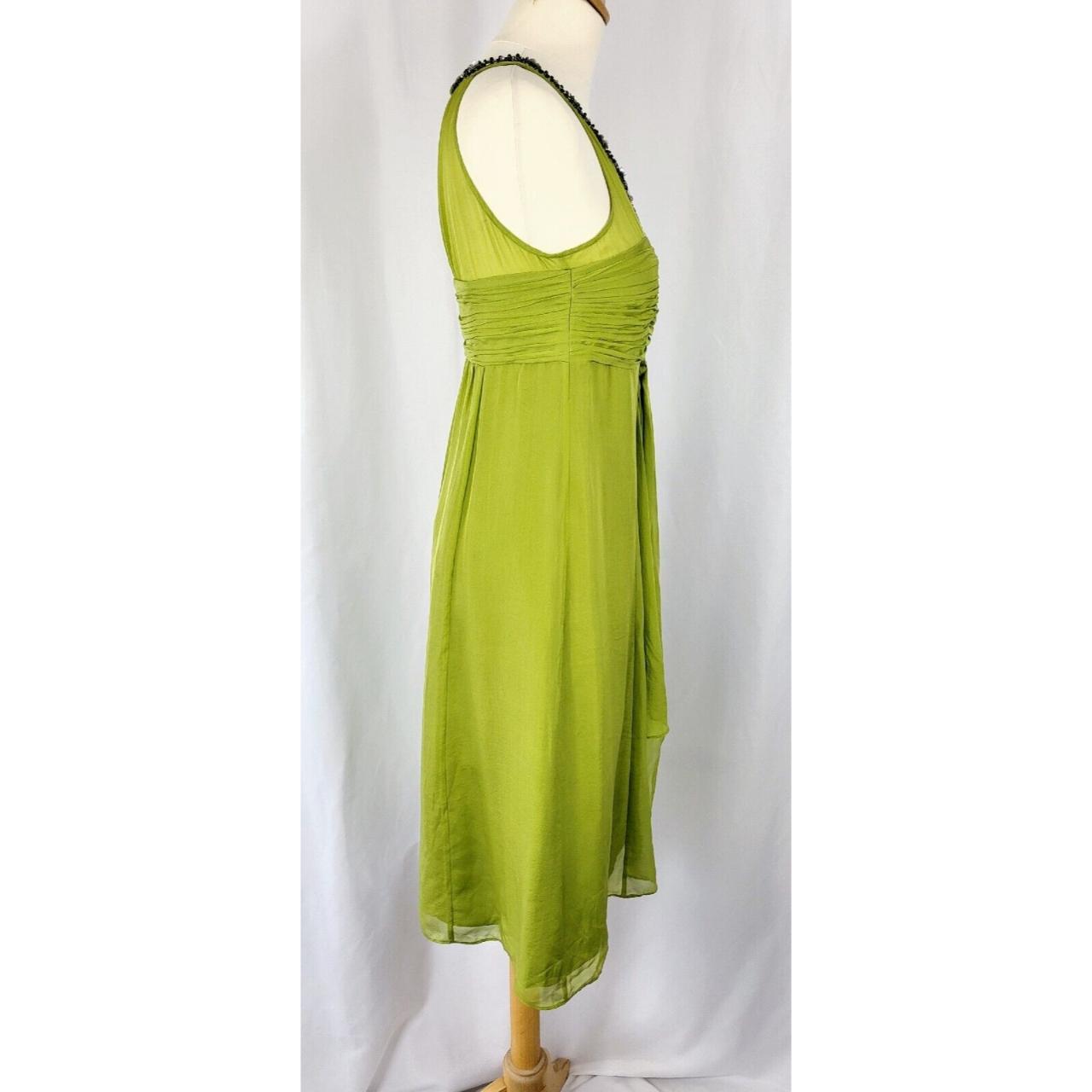 Monsoon Green Silk Embellished Dress Size 8 New With... Depop