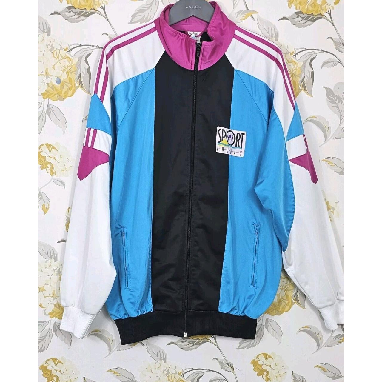 Vintage Adidas 80s Zip Up Jacket Size Retro Blue. Depop