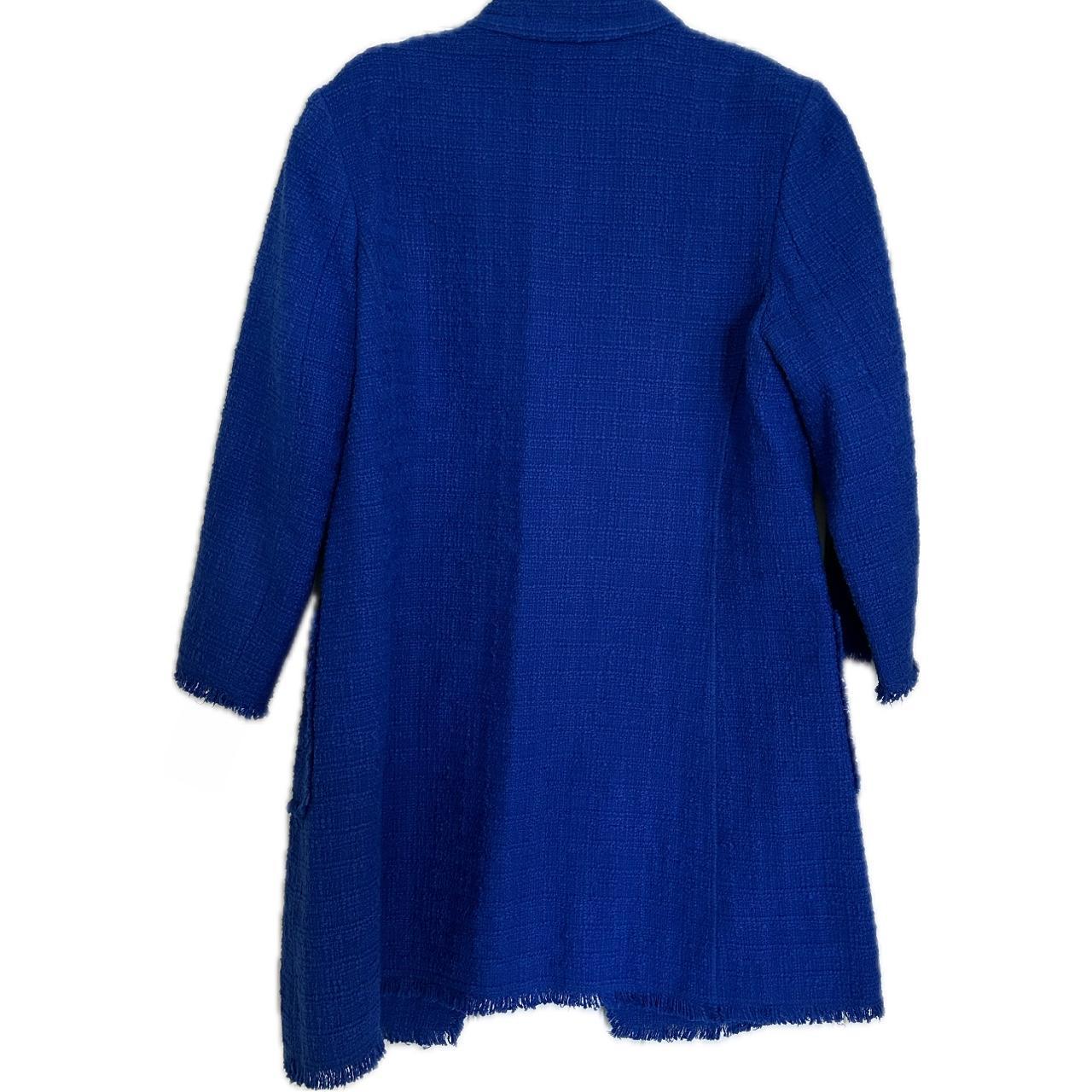 Neiman Marcus Exclusive Mix Knit Fringe Cobalt Blue... - Depop