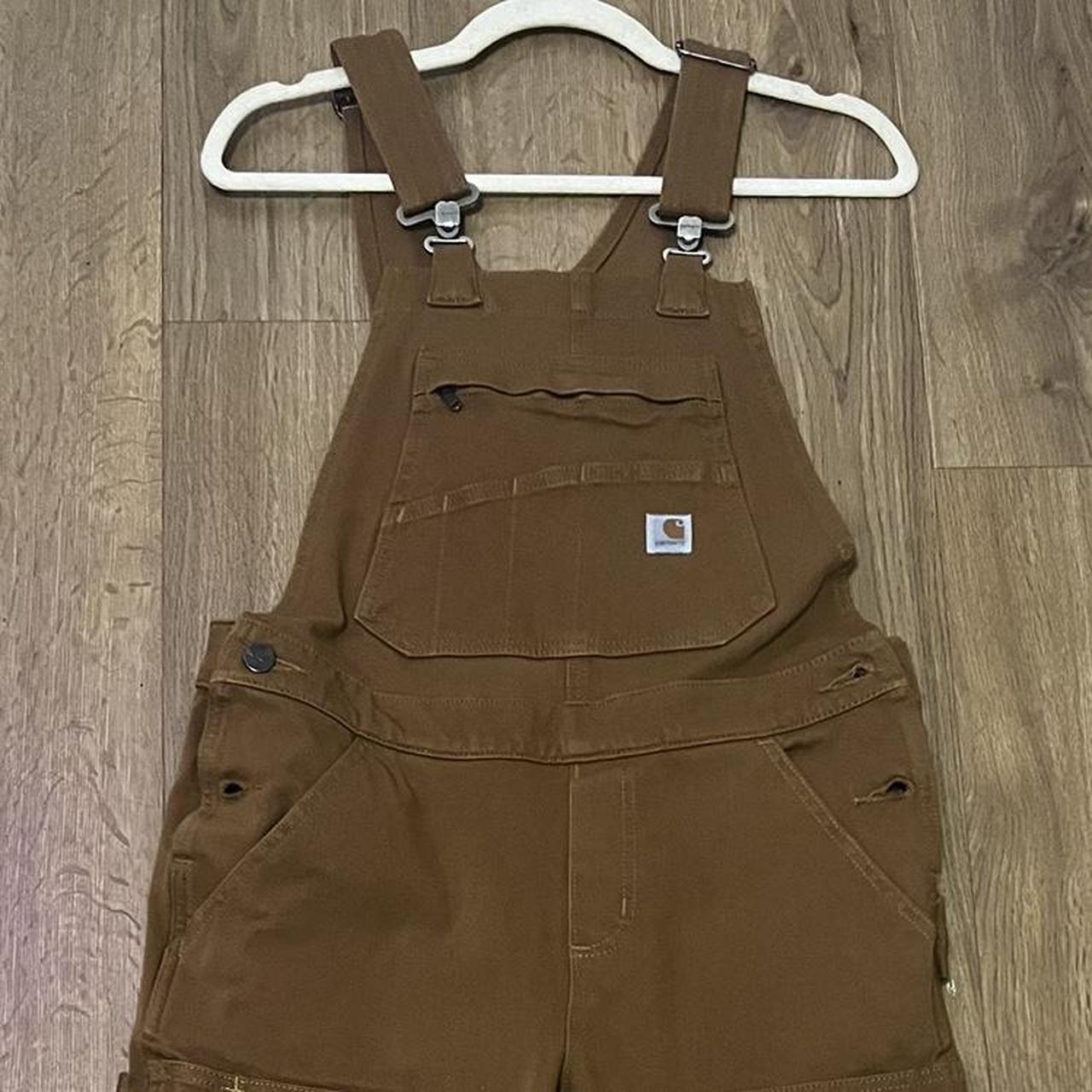 ⭐️ CARHARTT OVERALLS BOOTCUT BROWN DENIM SIZE... - Depop