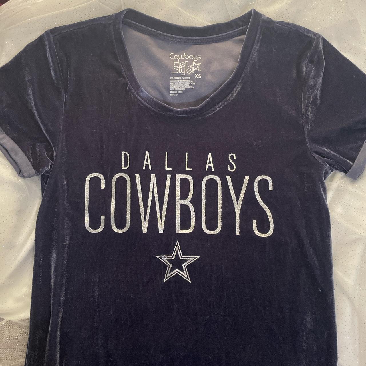 Hardly used velvet material Dallas Cowboys shirt! I - Depop