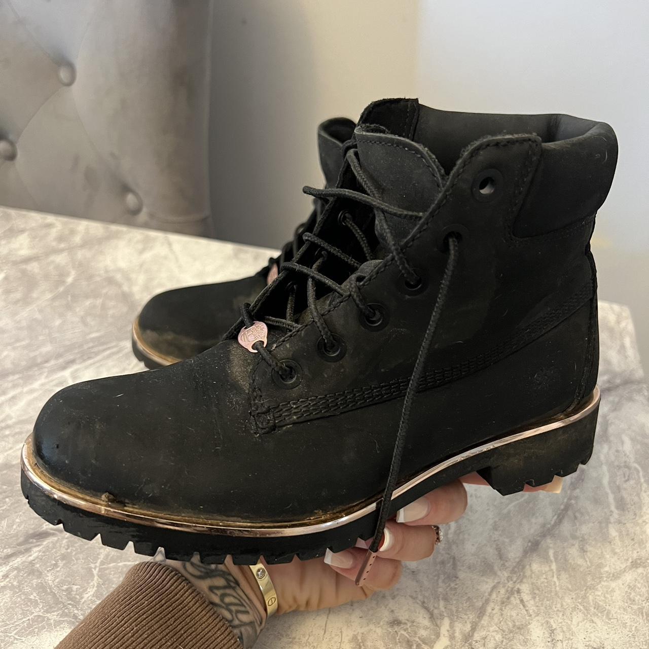 Timberland hiking boots. Rare rose gold detailing.... - Depop