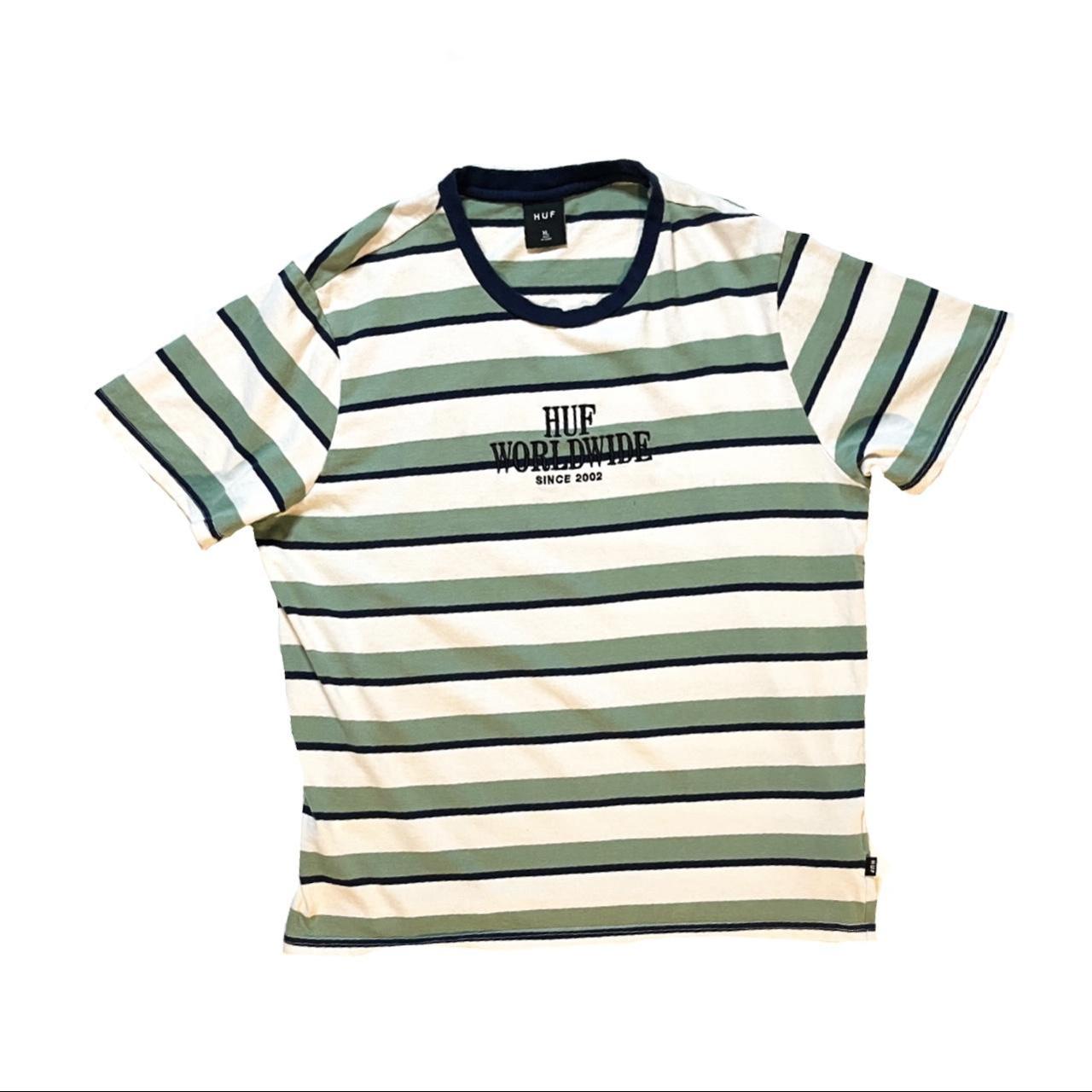 huf worldwide striped shirt green