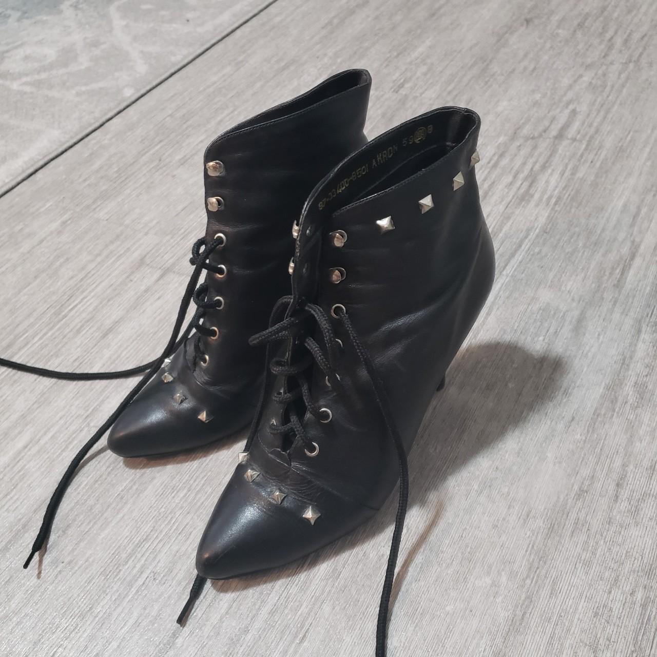 pointed toe black ankle boots