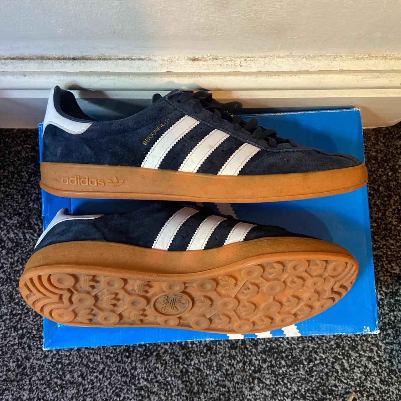 Navy adidas Broomfield shoes size 9.5 gum sole... - Depop