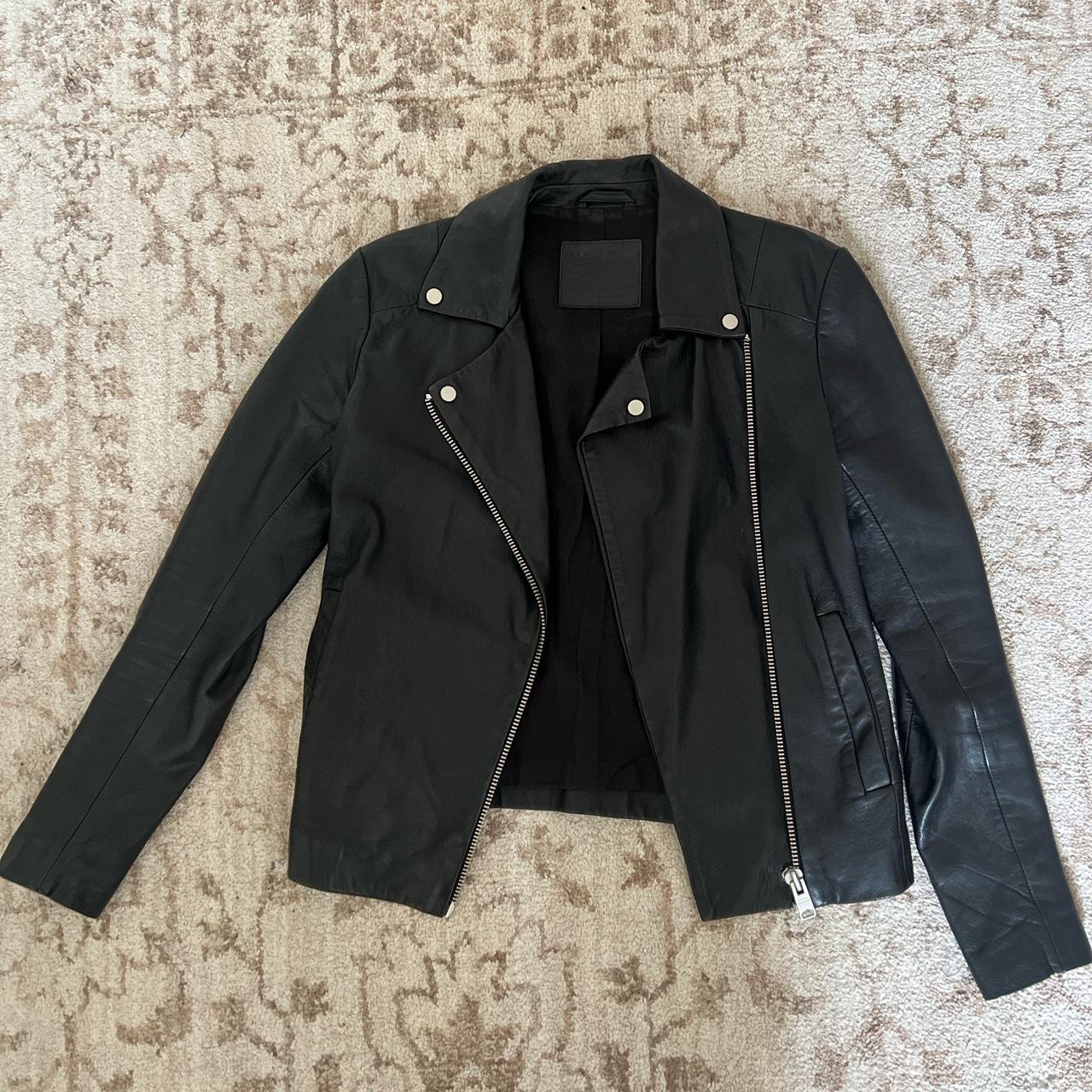 All Saints Black Leather Jacket Very good quality -... - Depop