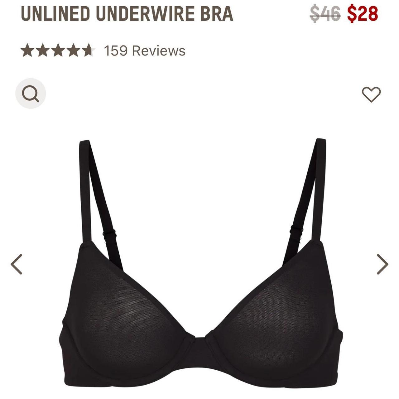 Skims unlined underwire bra , Color - onyx (