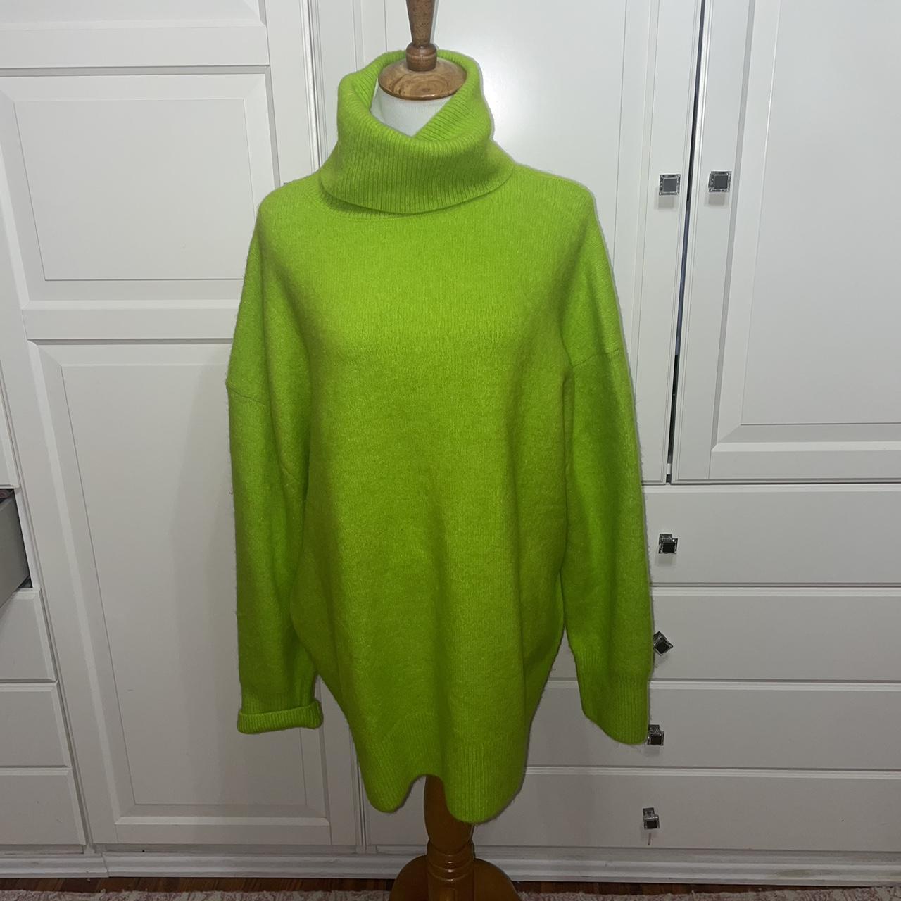 Lime green 2024 sweater zara