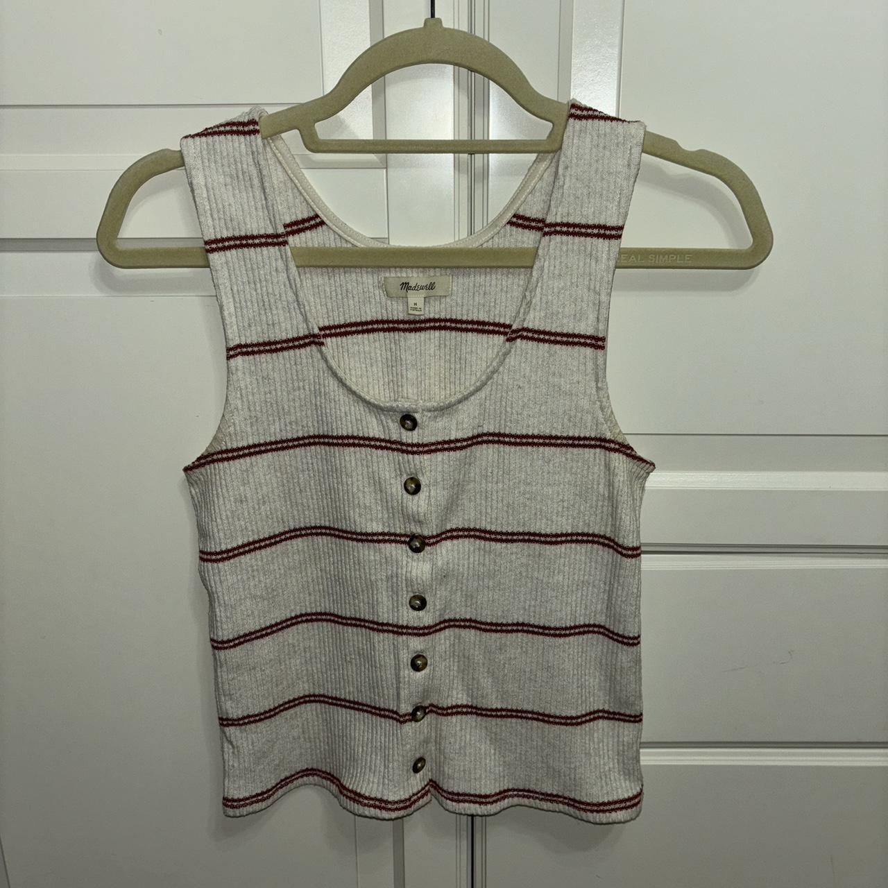 stripe madewell button front easy dress