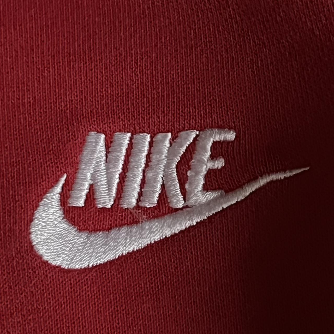 Red Nike Hoodie Medium - Depop