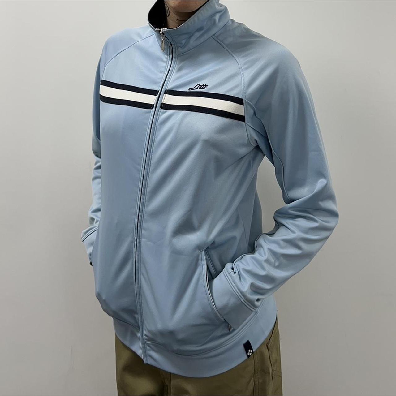 Lotto sports zip up jacket gorpcore baby blue... - Depop