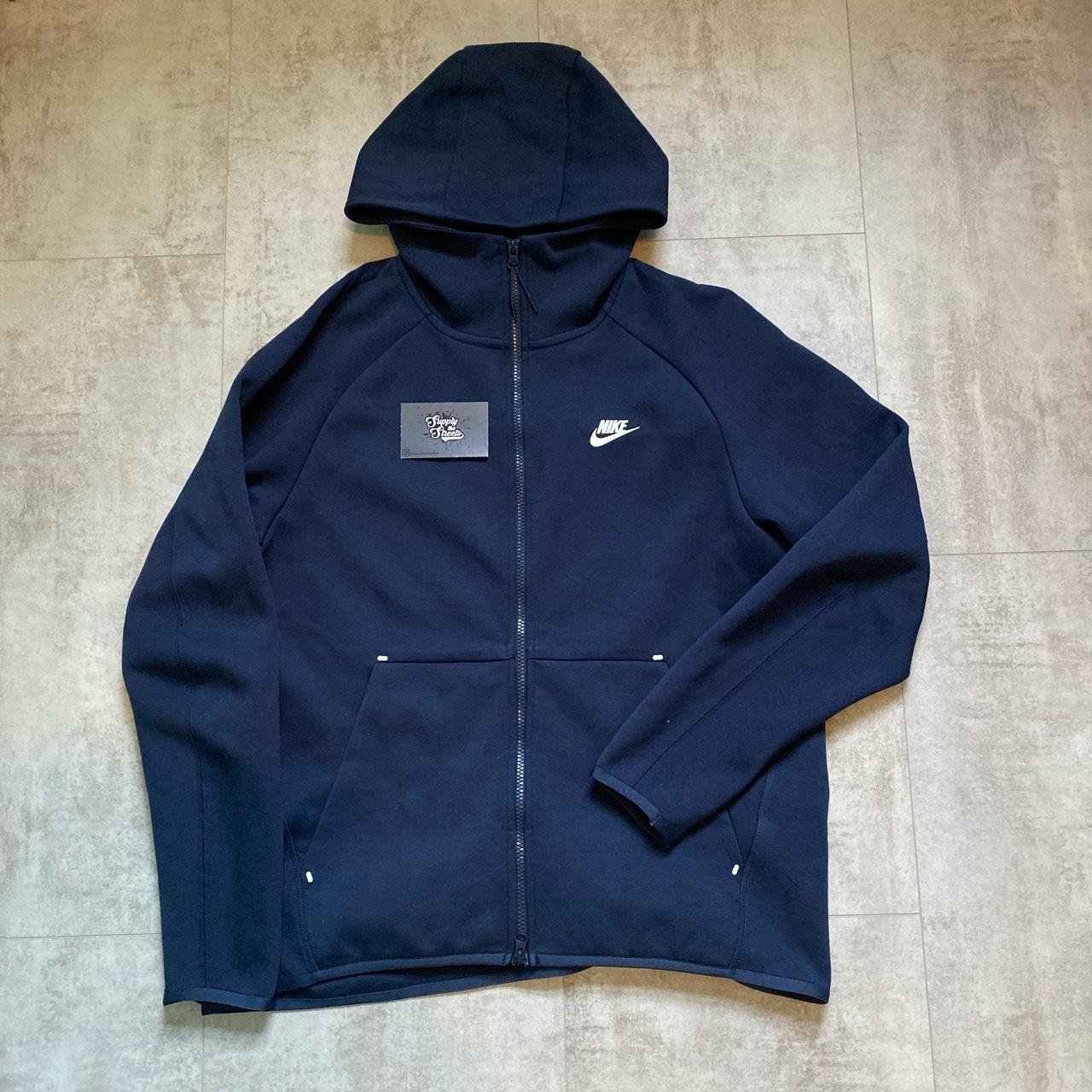 Nike tech fleece hoodie navy and white