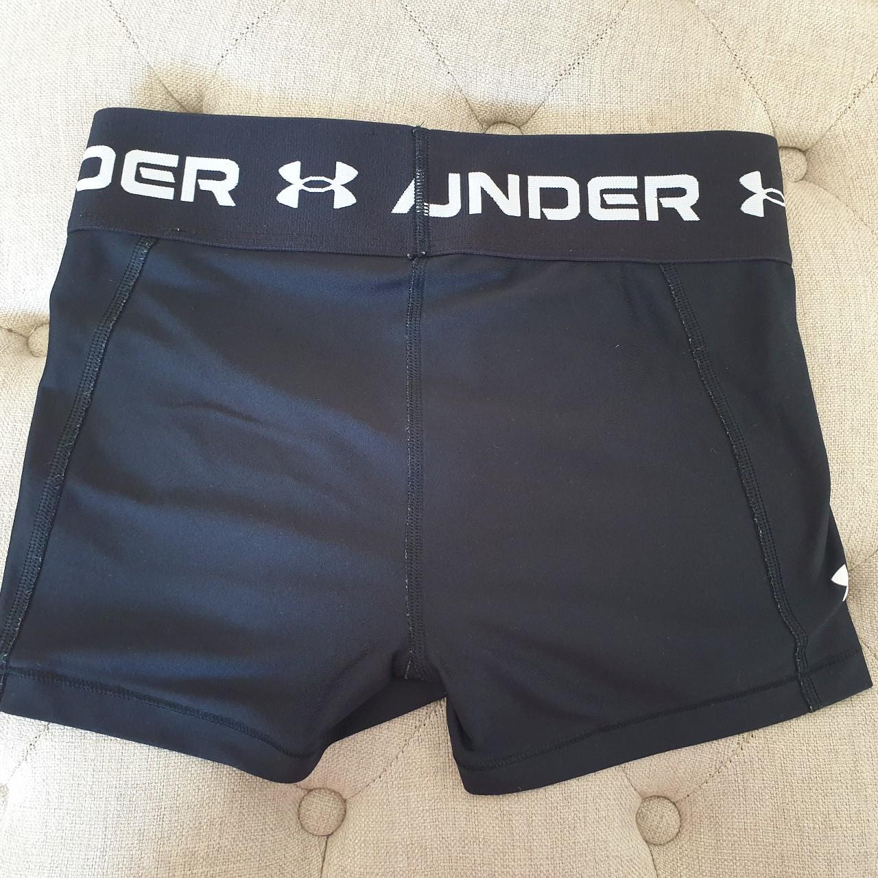 Under armour booty shorts. Some piling on the... - Depop