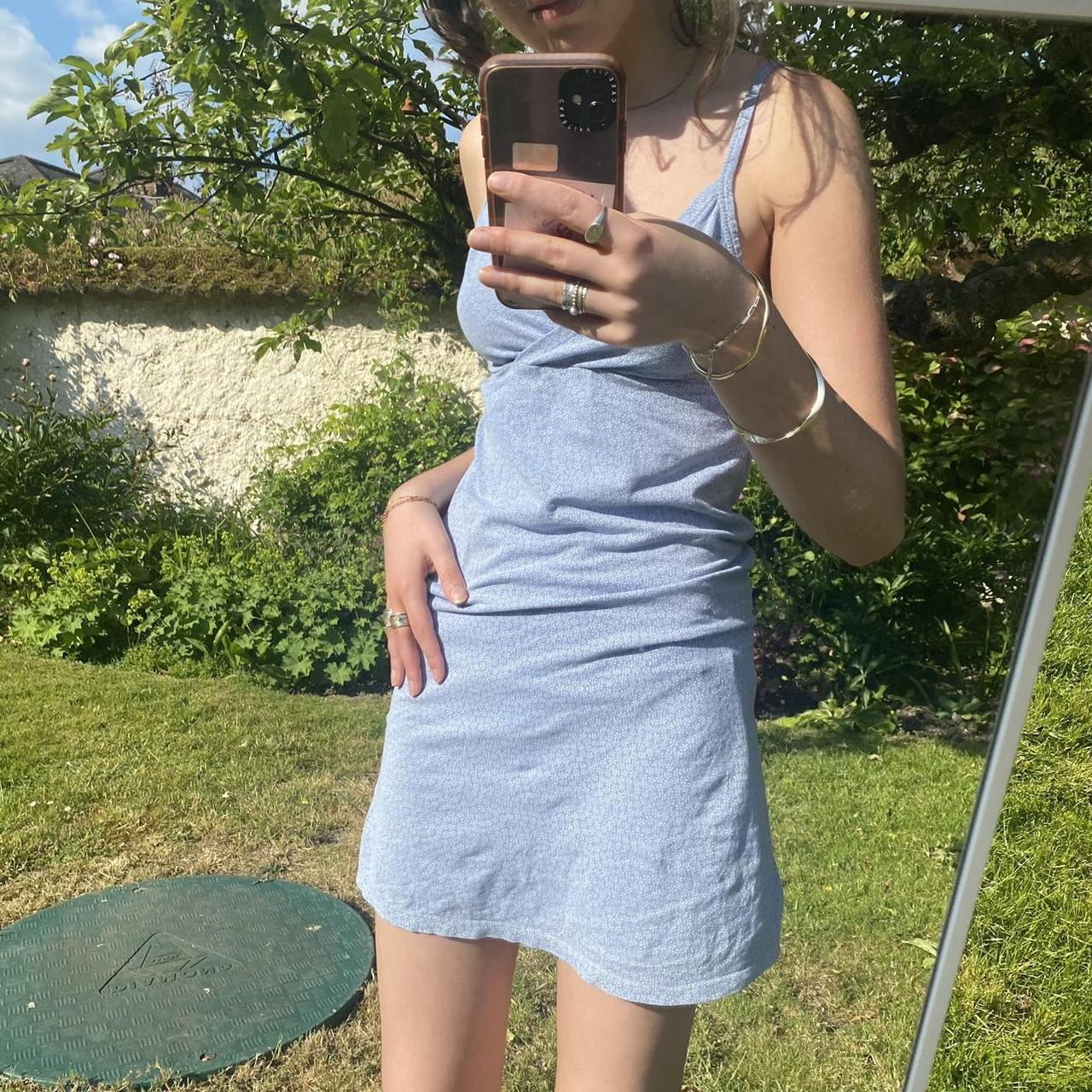 brandy melville blue floral dress so flattering a... Depop