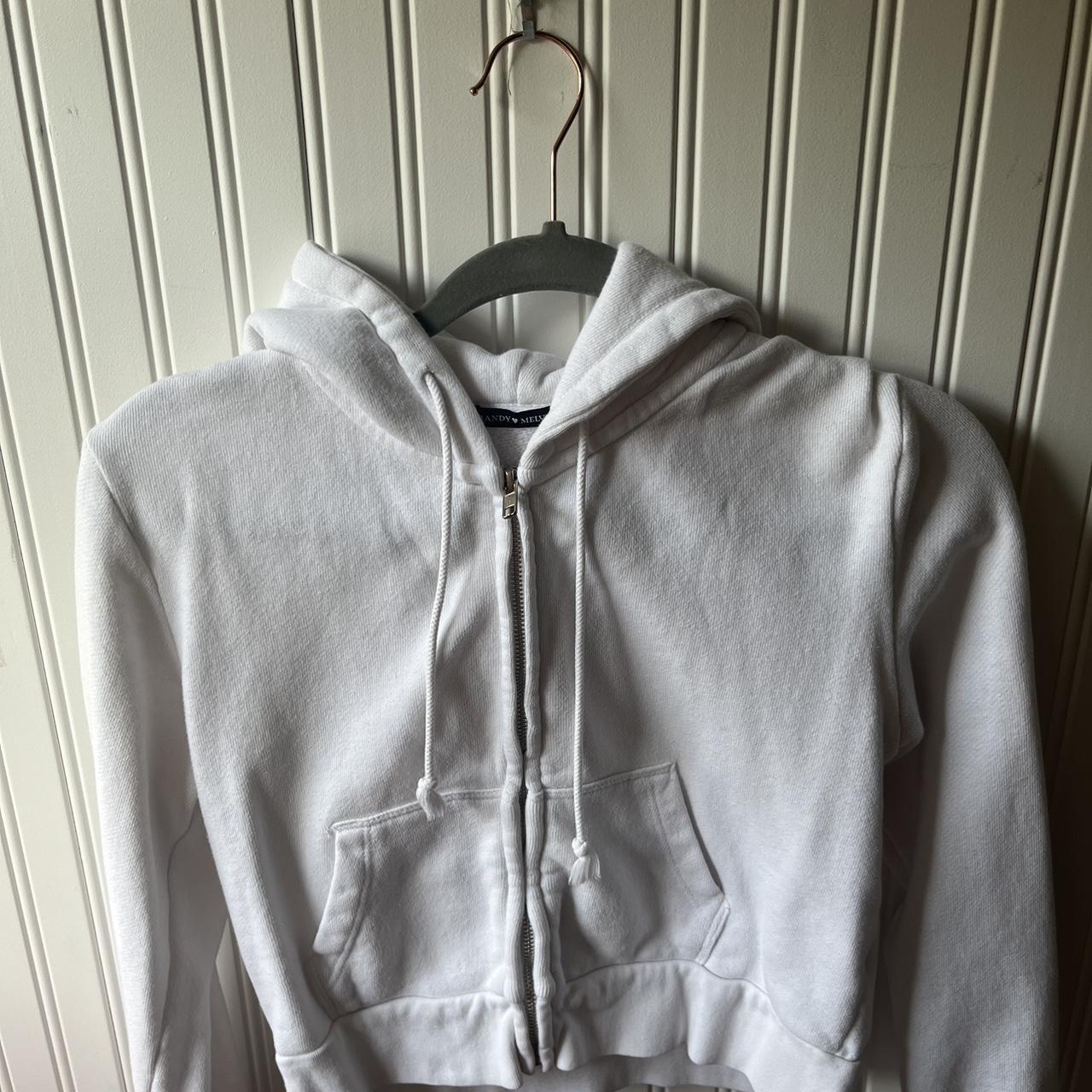 Brandy Melville cropped zip up hoodie. Has a stain - Depop