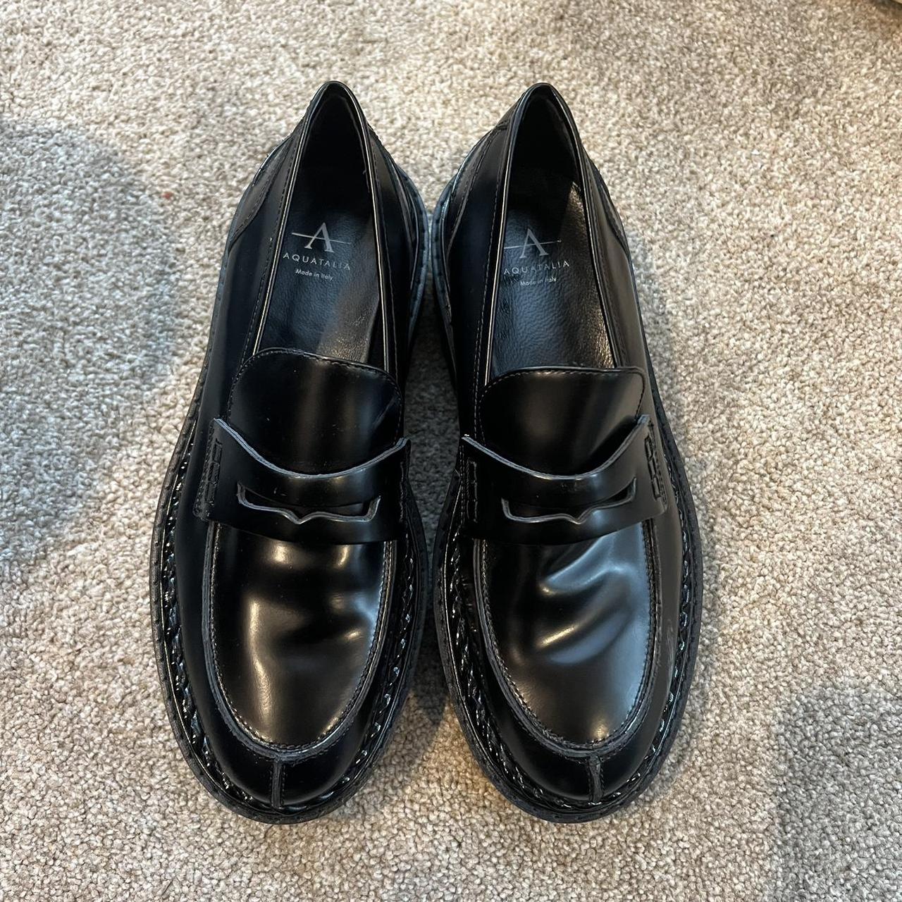 Aquatalia Stile Black Loafers Size 6.5 Retail Depop