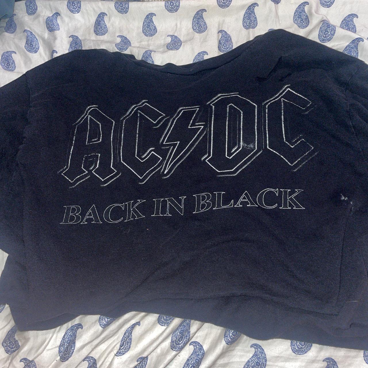 super cute black AC/DC crop top! (the holes are on... - Depop