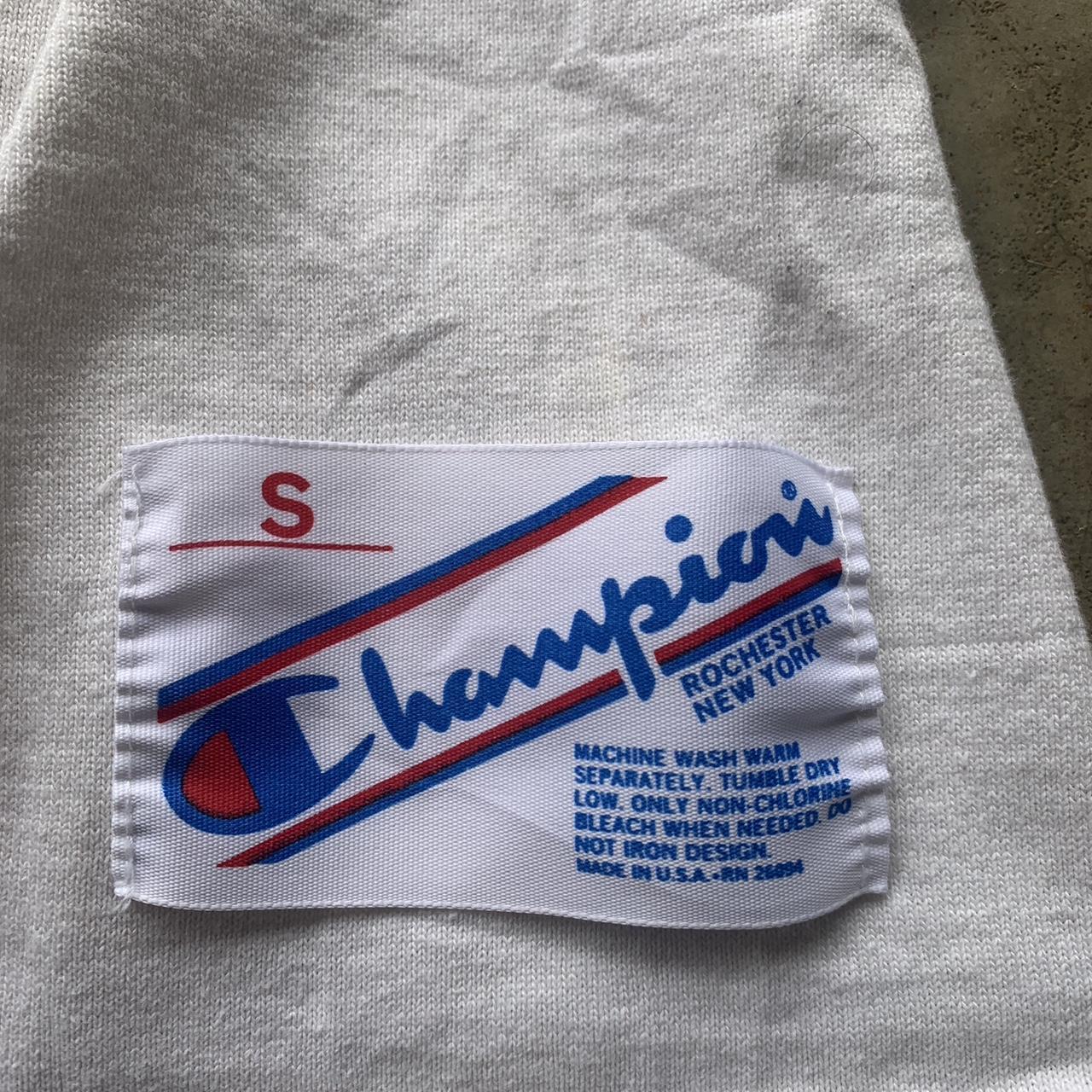 Champion Men's White T-shirt | Depop