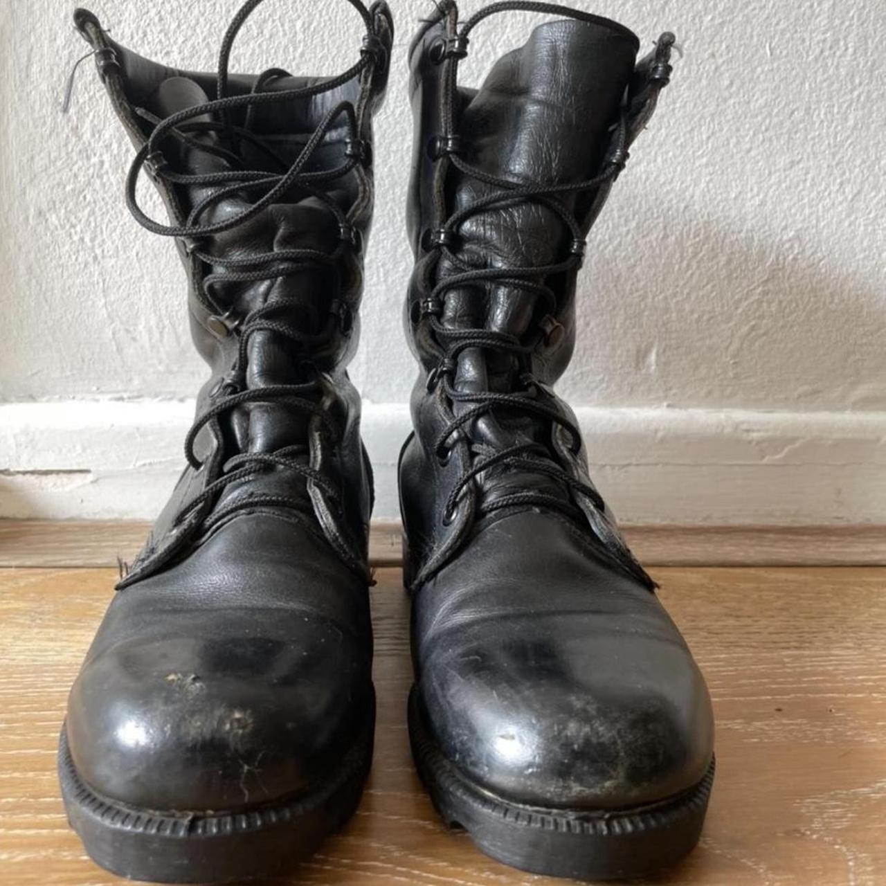 genuine leather combat boots
