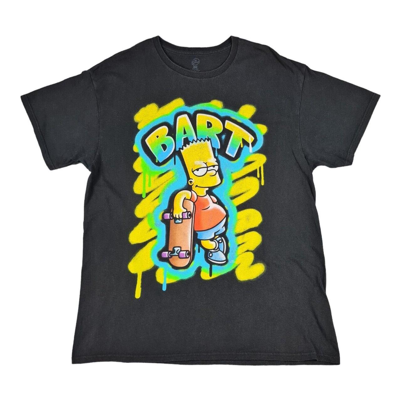 Bart Simpson Large Black T Shirt Graphitti Large... - Depop