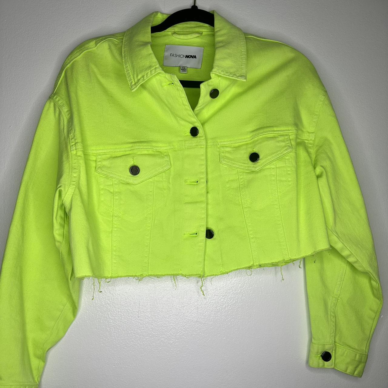 Justice Neon Yellow Jean Jacket Size 16 | eBay