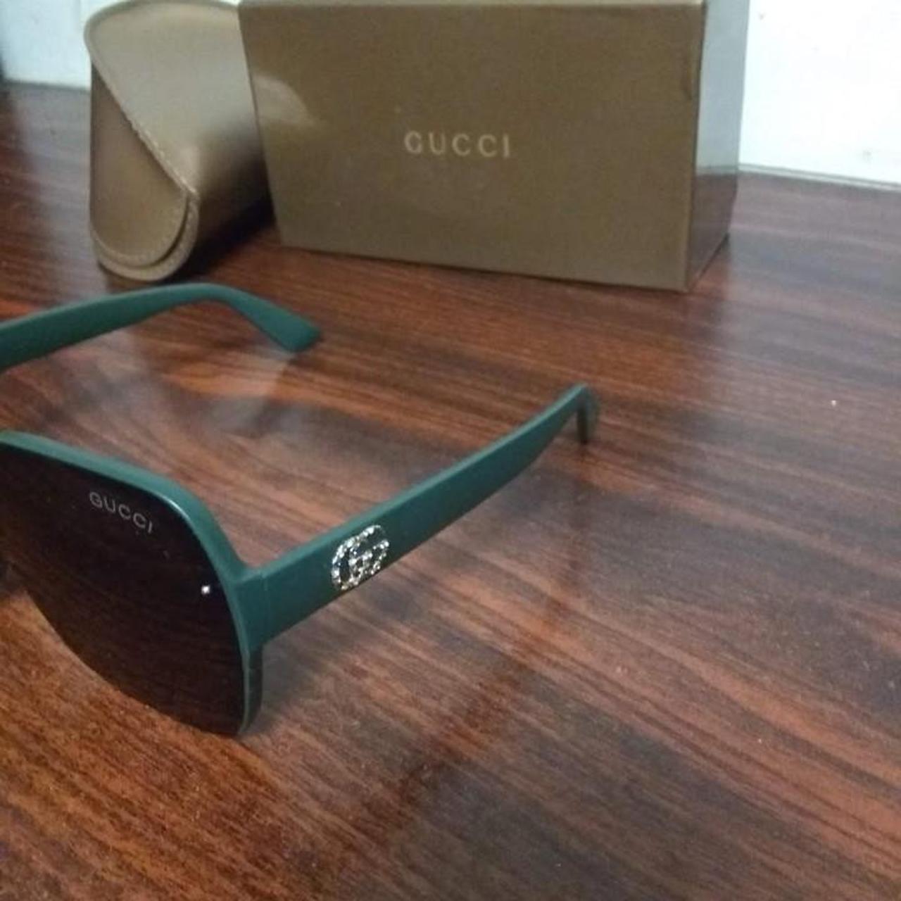 Gucci Mens Green Sunglasses Depop