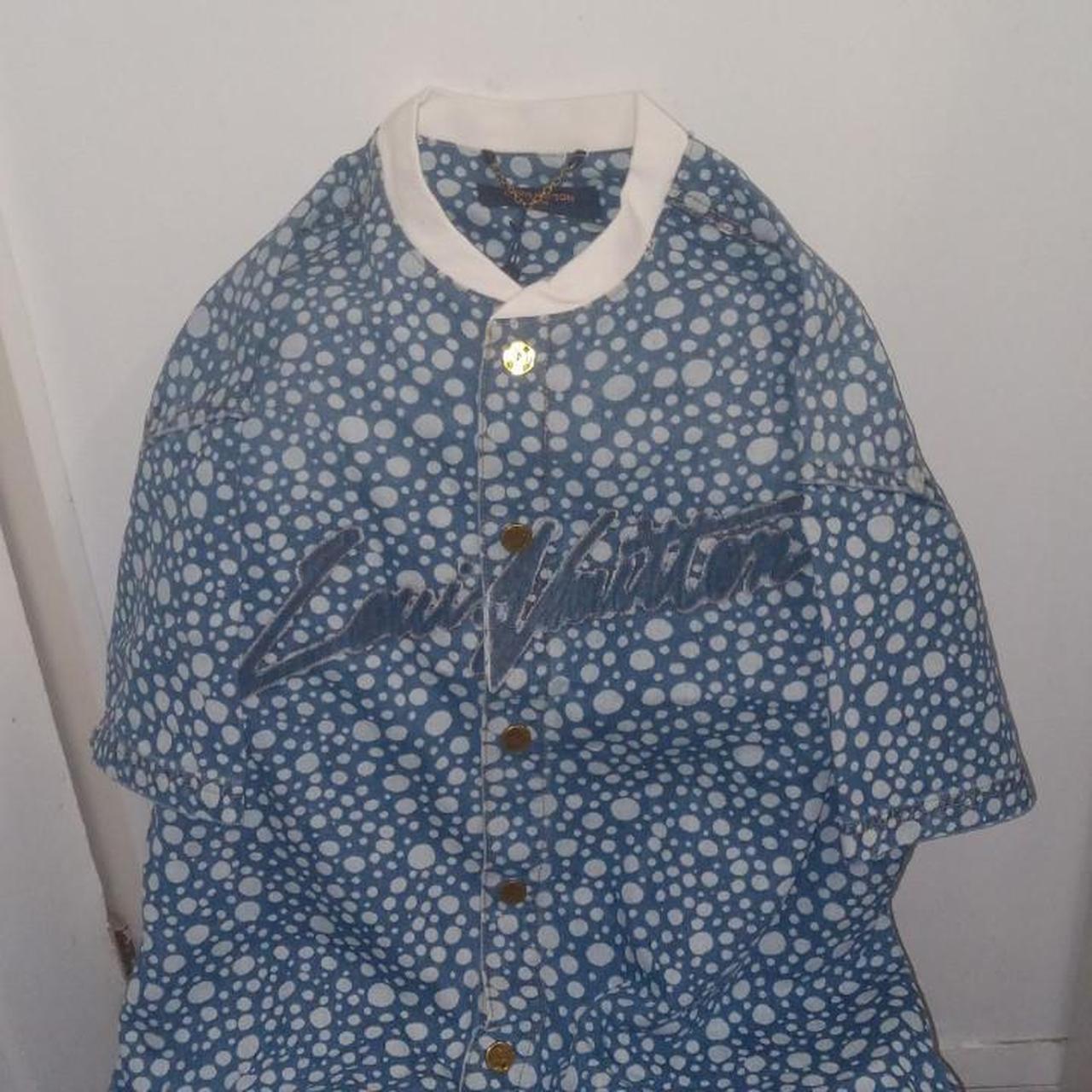 Authentic Louis Vuitton pale blue cotton button-down - Depop