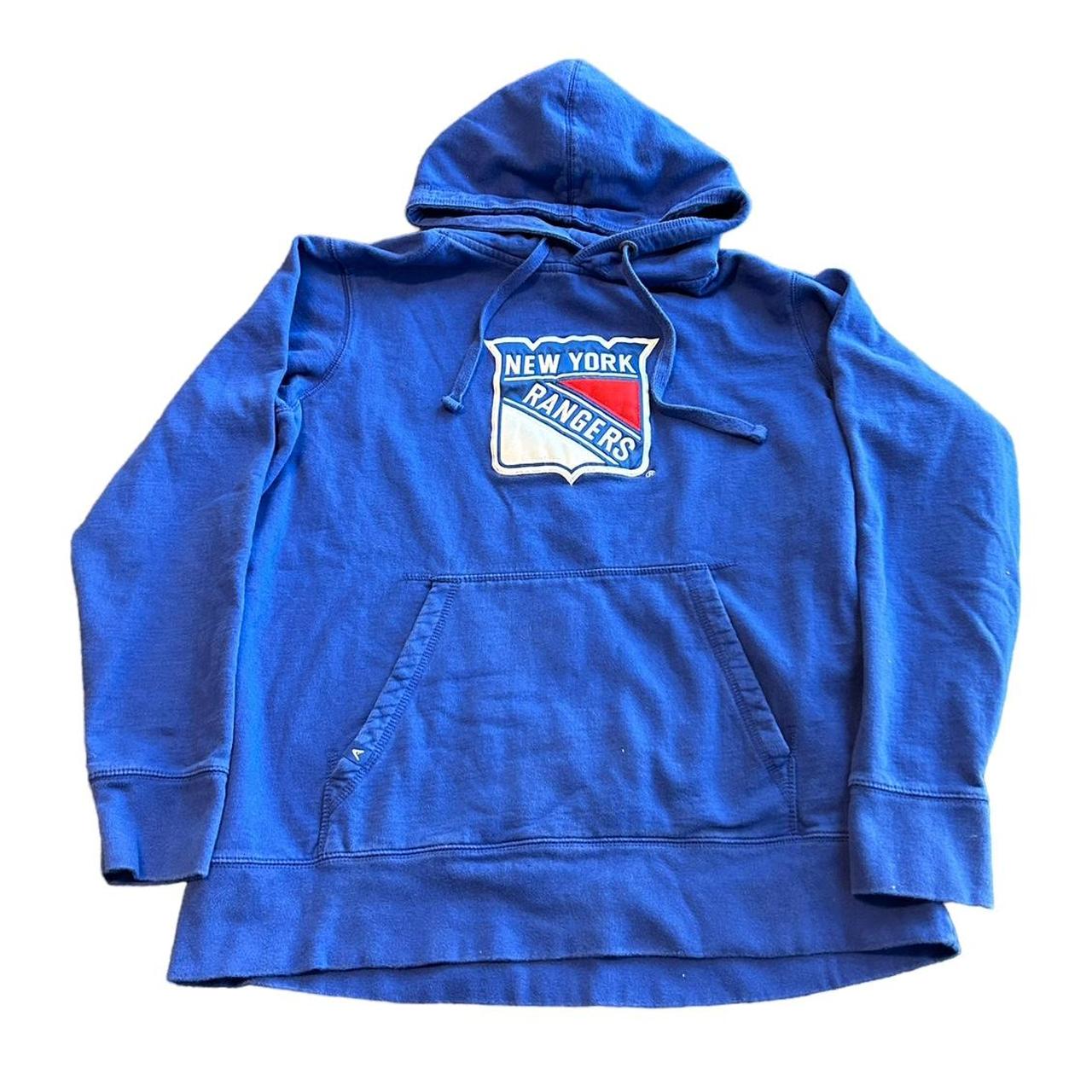 New York Rangers hoodie blue and red. The New York - Depop