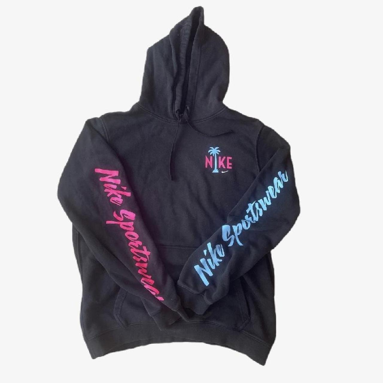 black blue and pink nike hoodie