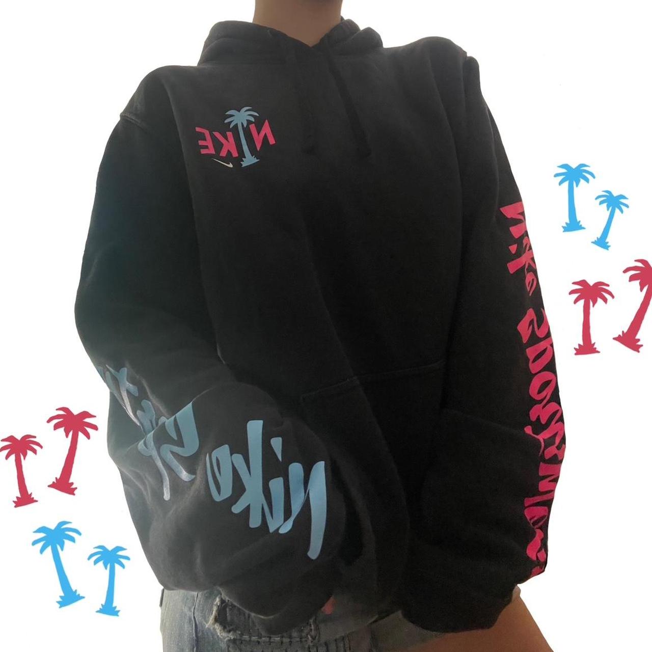 Black pink and blue nike hoodie best sale