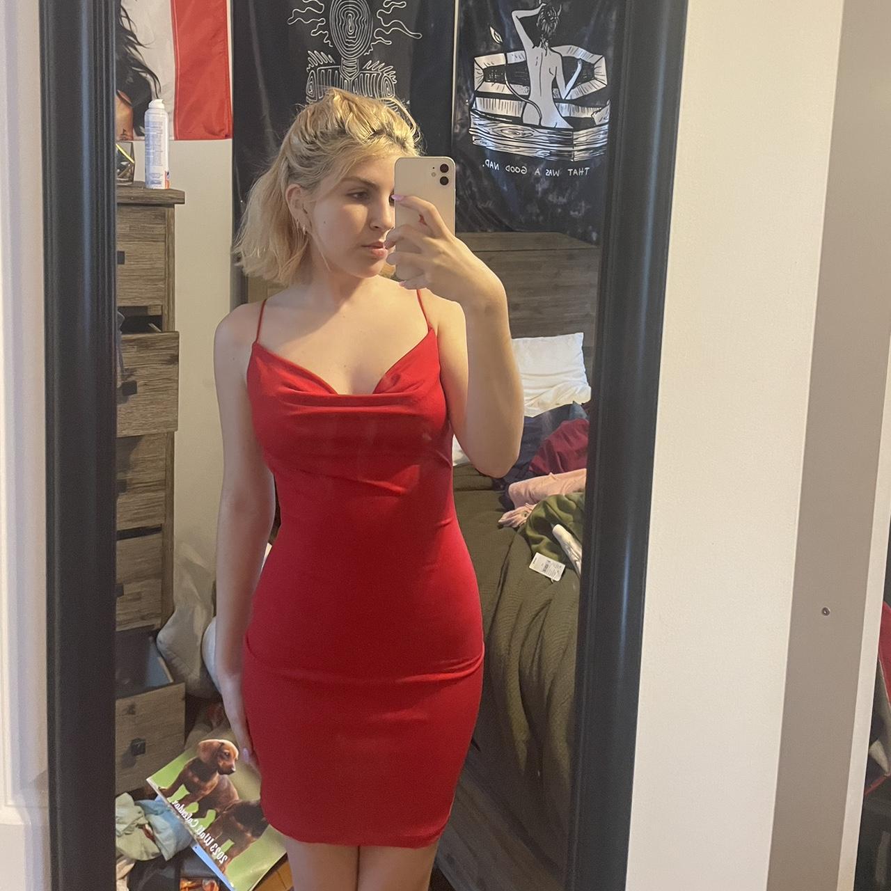 macys red dress