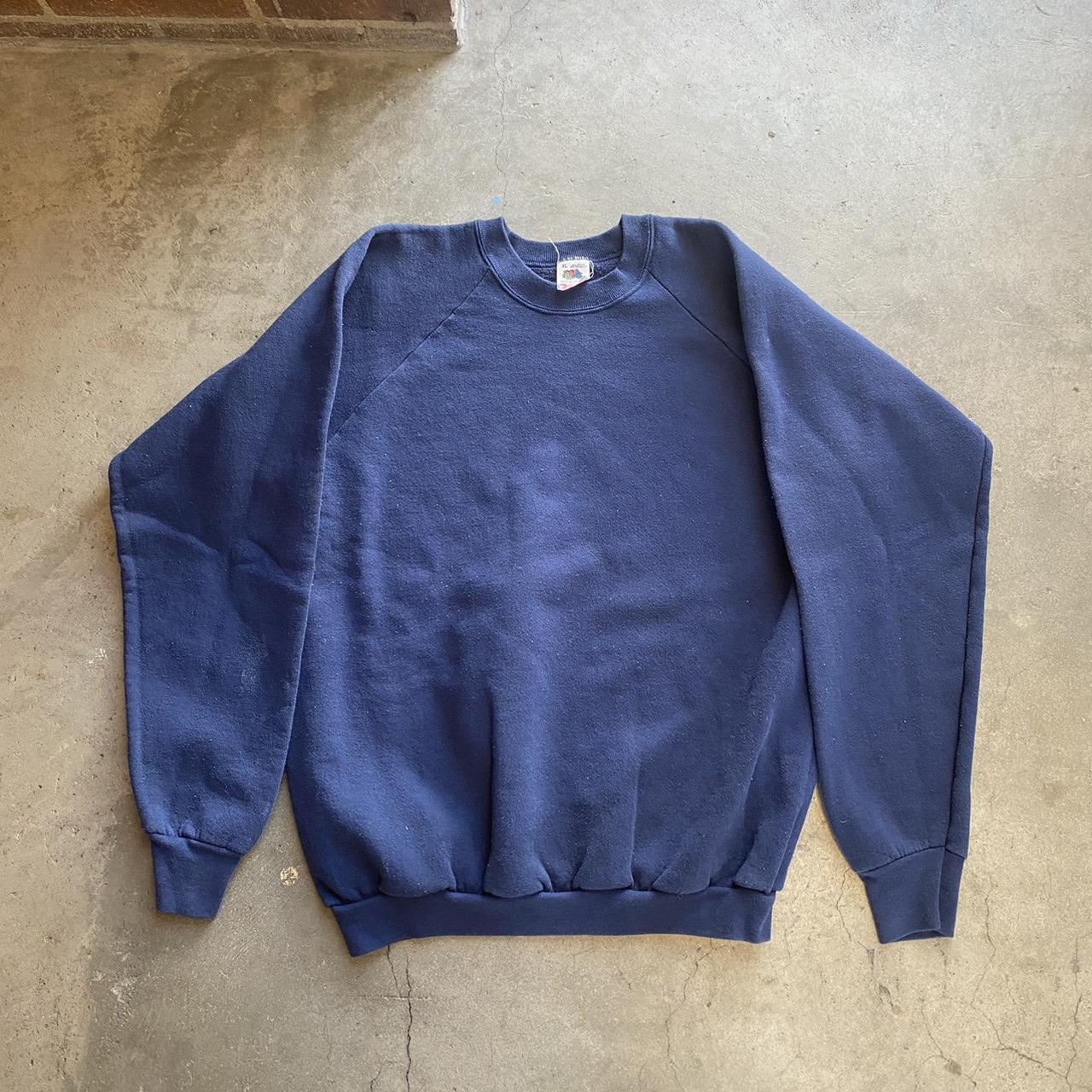 Fruit of the Loom Men's Navy Sweatshirt | Depop