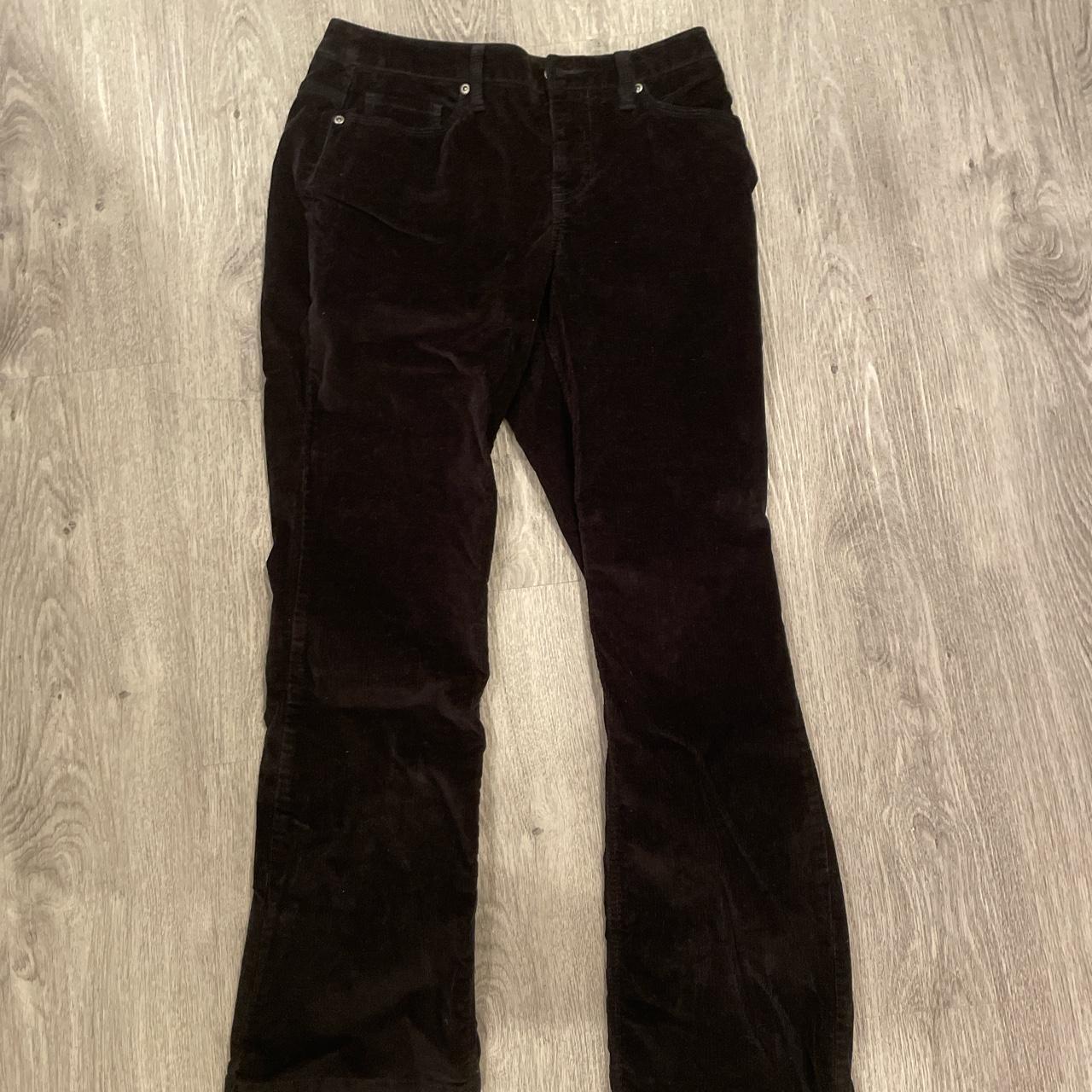 Black corduroy wide leg pants - Depop