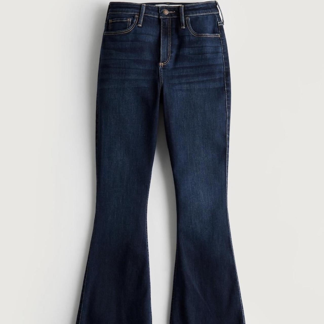 hollister curvy high-rise vintage flare jeans size - Depop