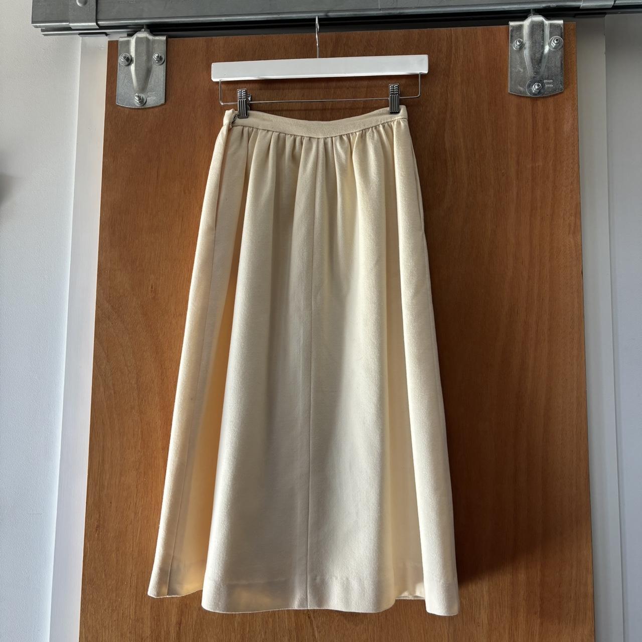 Vintage Women's Maxi Skirt - Cream/White - S – Cr… - image 3