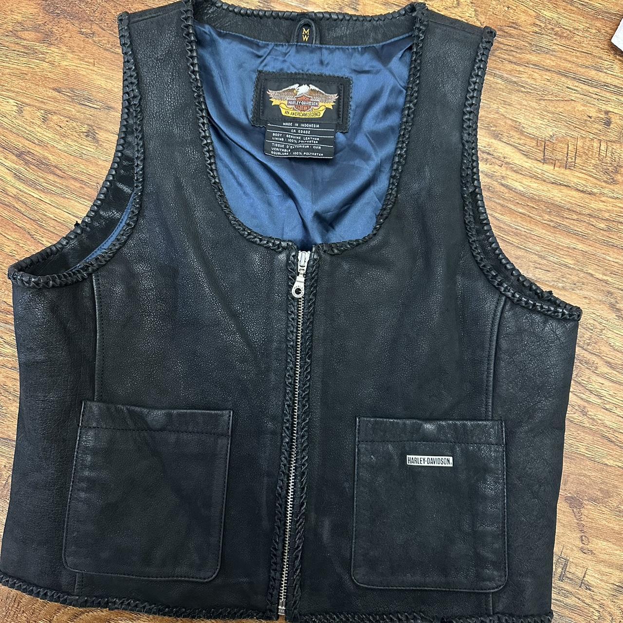 Harley Davidson sold Leather Vest with satin lining