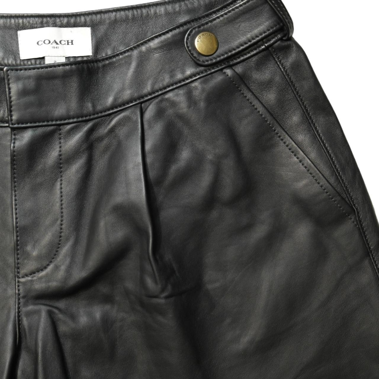 Coach Leather Shorts US 2 Black - Depop