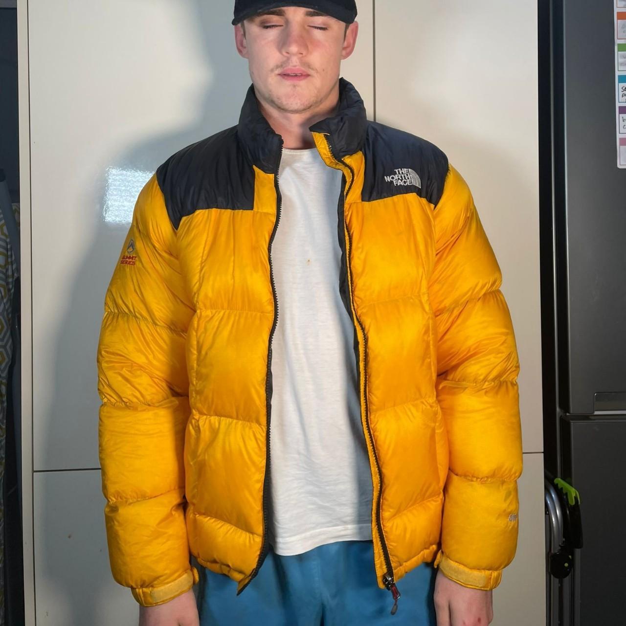 The North Face Men's Yellow and Black Jacket | Depop