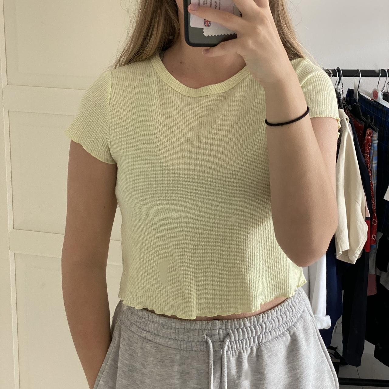 Women's Yellow Croptop Depop