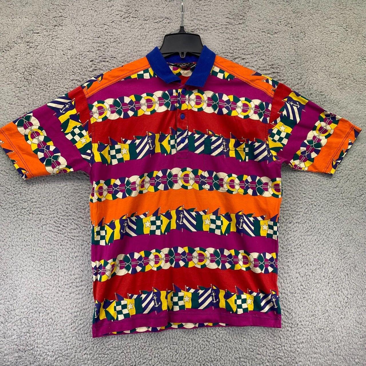 Paul Shark Yachting Polo Shirt Mens XL Colorful Boat... - Depop