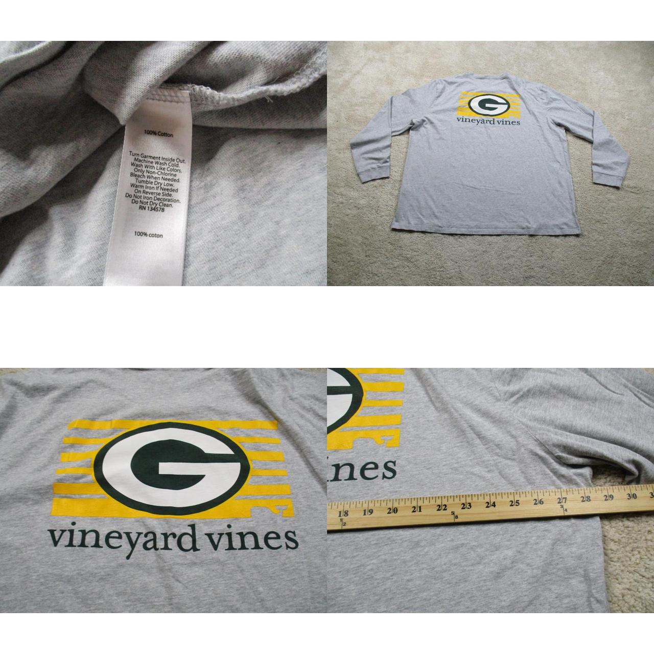 Vineyard Vines Green Bay Packers Long Sleeve T-Shirt Gray Men's S