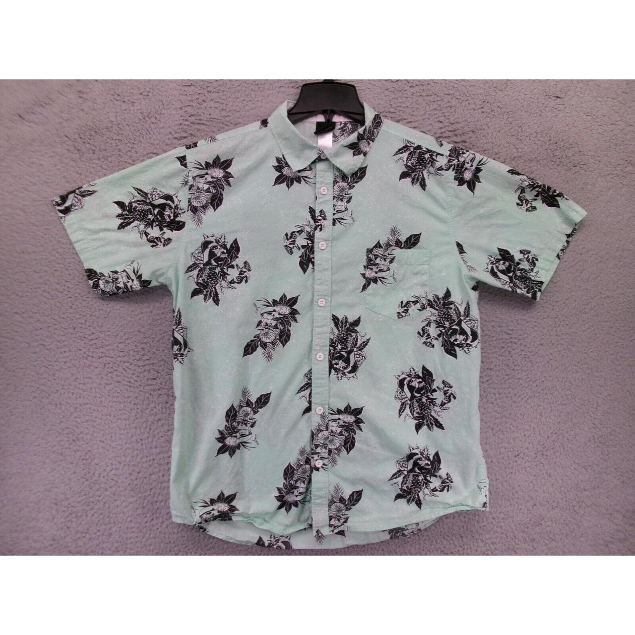 Star Wars Hawaiian Shirt Adult XL Green Floral Short - Depop