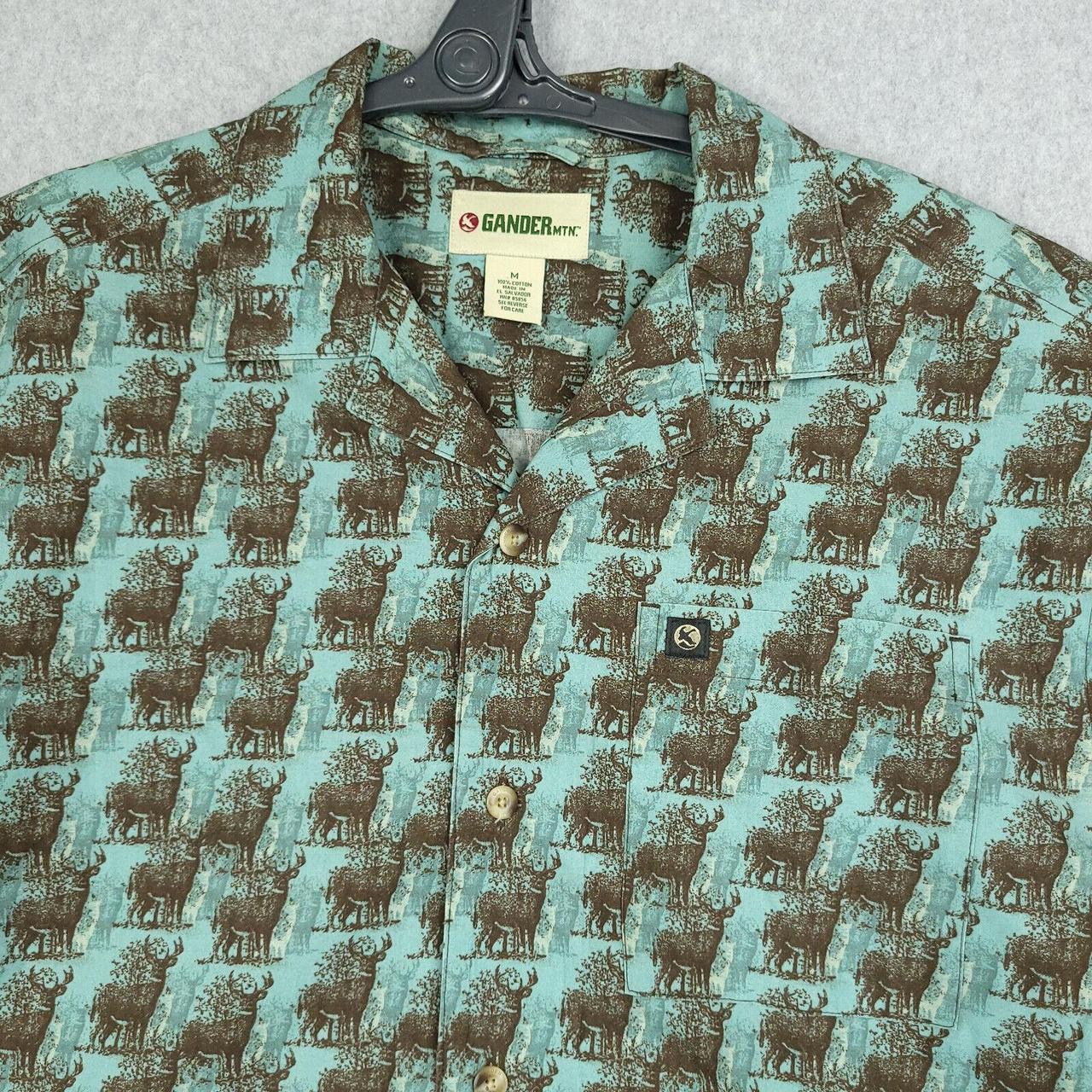 Gander Mountain Shirt Mens Medium Green Brown Deer... - Depop