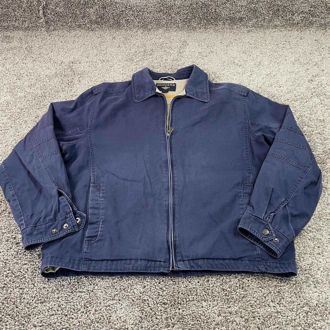 Dockers Jacket Men's Large Bomber Blue Polyester... - Depop