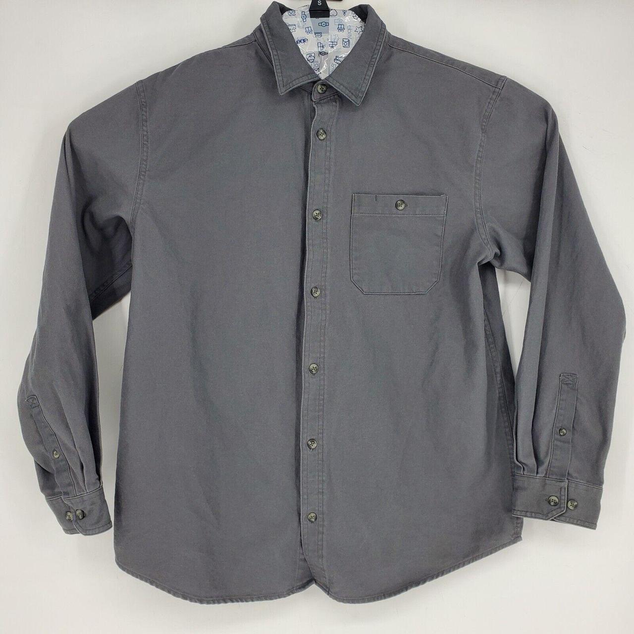 Magellan Button Up Shirt Mens Large Gray Denim Long... - Depop